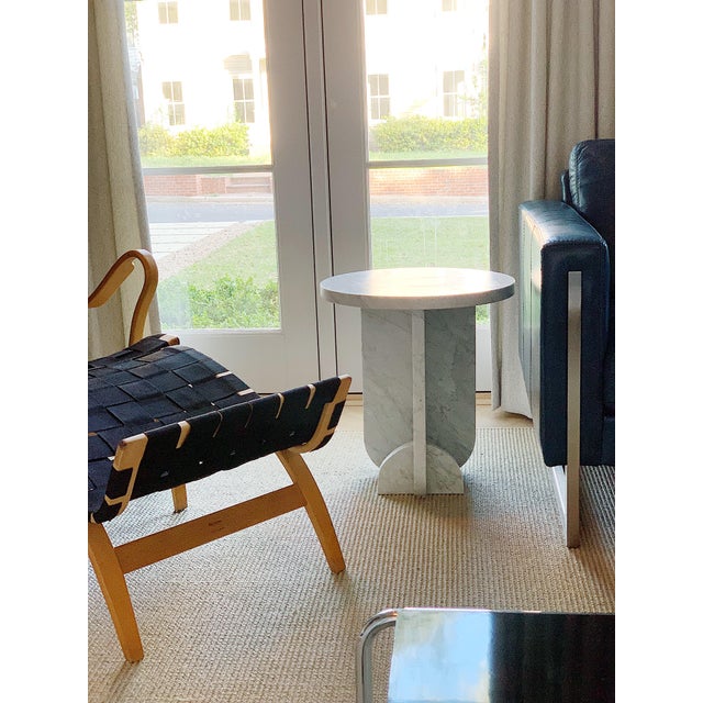 All Carrara marble side or end table, designed by JS Martin for Seer Studio. Contact for bespoke stone options: offering...