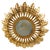 A vintage Spanish gilt metal two-light crown chandelier from the mid 20th century, with curving leaves and frosted glass....