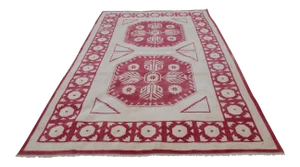1970s Neutral Soft Colors Large Rug - 6'7'' X 9'9''