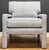 Vintage Milo Baughman style parsons chair newly upholstered in a classic blue and white tweed fabric. This comfortable...