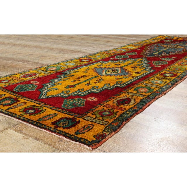 Textile Vintage Tribal Kurdish Rug Runner - 03'09 X 11'04 For Sale - Image 7 of 9
