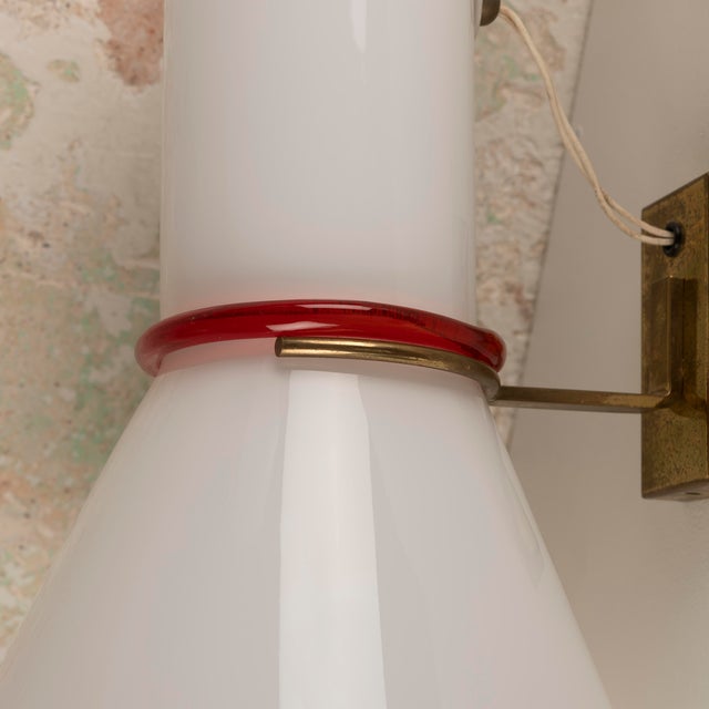 Murano Glass and Brass Wall Light, 1960s For Sale - Image 6 of 11