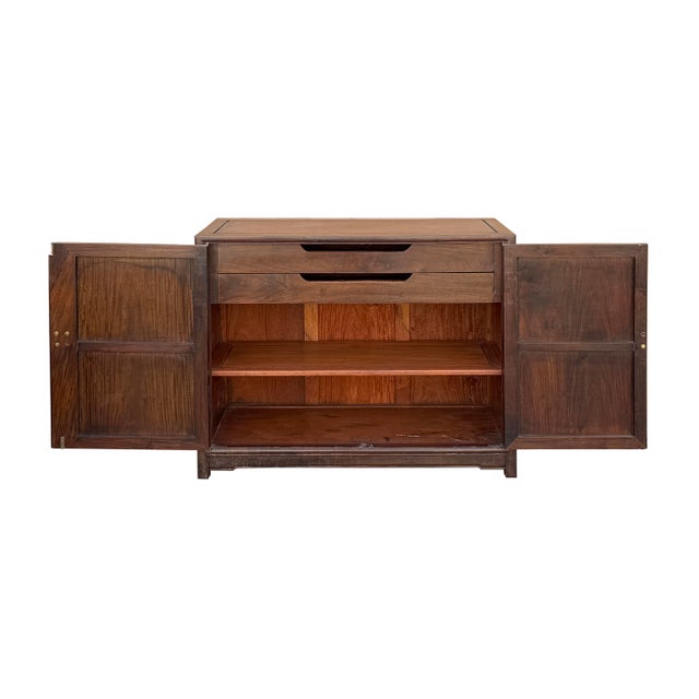 Dark Brown Vintage Rosewood MoonFace Drawers Side Credenza Cabinet For Sale In San Francisco - Image 6 of 10