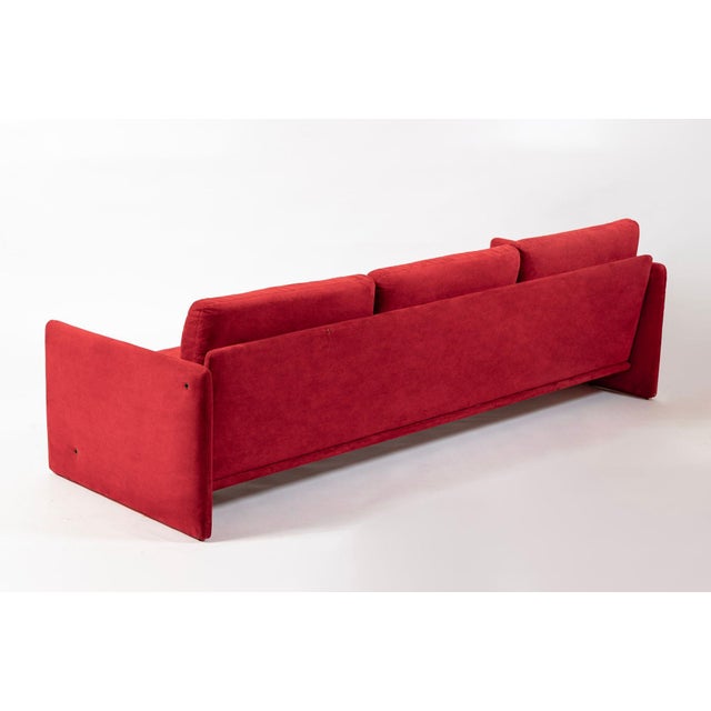 Wood Vintage Italian Modern Red Simone Sofa by Simon International, Italy, Circa 1972 For Sale - Image 7 of 18