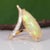 5.1Ct Ethiopian Opal Cabochon Ring With Natural Diamond Accents: Solid 14k Gold, Size 6.75 For Sale - Image 9 of 9