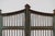 Vintage Indian Painted "Dog Door" or Gate, with a curved top, shaped center and side finials, and iron security rods. It...