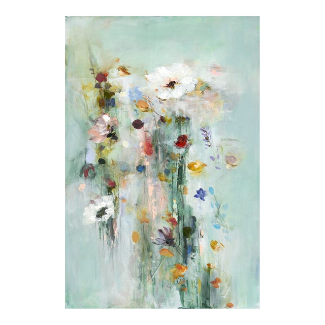 Passing Glimpses - Original Contemporary Abstract Oil Painting on Wood Panel by Denna Erickson For Sale