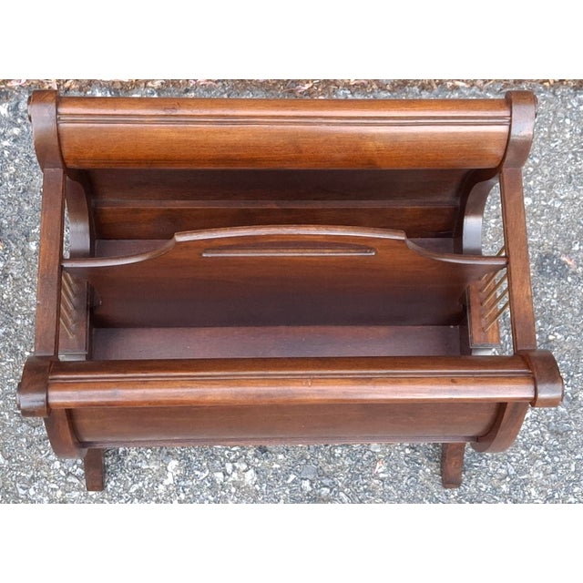 Early 20th Century Early 20th Century Ferguson Bros. Walnut Lyre Harp Form Magazine Holder For Sale - Image 5 of 10