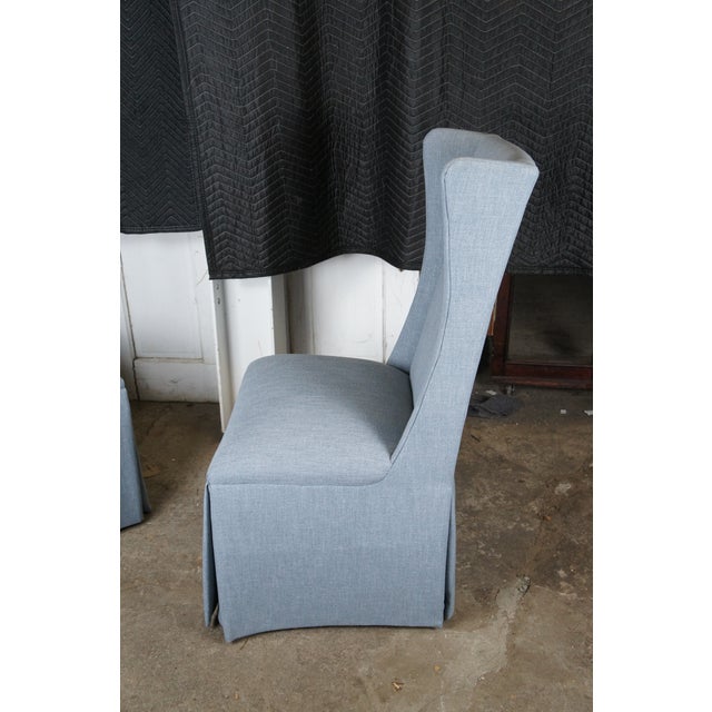 Blue 4 Gabby Home Cumberland Armless Light Blue Modern Wingback Dining Chairs Schd693 For Sale - Image 8 of 12