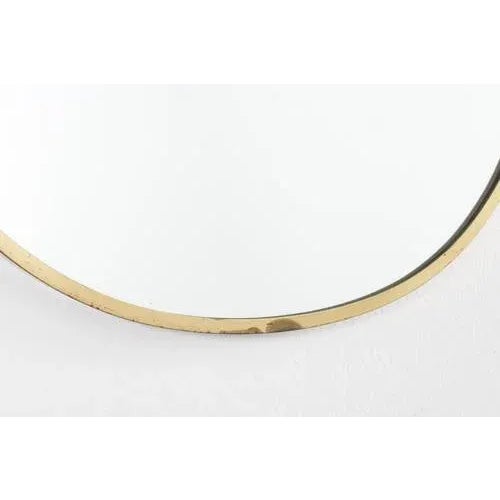 1950s Mid-Century Italian Style Classic Wall Mirror with Golden Brass Friezes, 1950 For Sale - Image 5 of 13