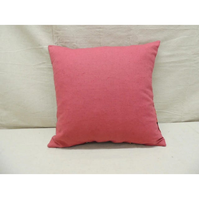 1970s Vintage Cray-Patchwork Square Woven Decorative Pillow For Sale - Image 5 of 8