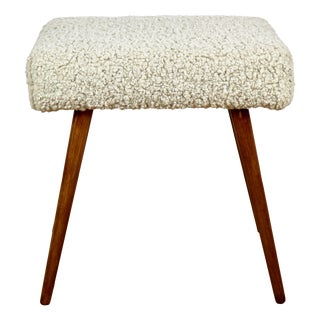 High Stool in Boucle Beige For Sale