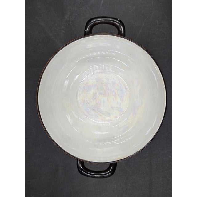 Ceramic Antique Bavarian Porcelain Bouillon Bowl & Saucer, Hand-Painted Strawberry Motif, Double-Signed Set, Opalescent Lustre, l.d. Bloch & Co. Bavaria For Sale - Image 7 of 18