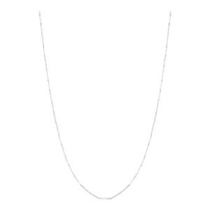 18k White Gold Chain Necklace With White Baguette Diamonds