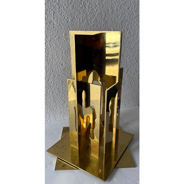 Menashe Kadishman, Israeli Pop Art Abstract Cutout Trees Kinetic Gilt Sculpture Menashe Kadishman, c.1970's For Sale - Image 16 of 18