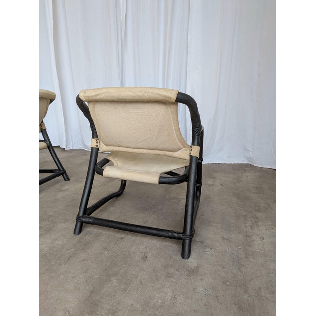 Vintage Espri Safari Lounge Chair in Black Bamboo and Beige Fabric, 1970s For Sale - Image 10 of 18
