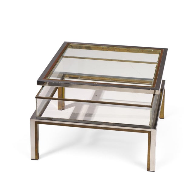 Chrome Romeo Rega Mid Century Chrome, Brass and Glass Coffee Table For Sale - Image 8 of 8