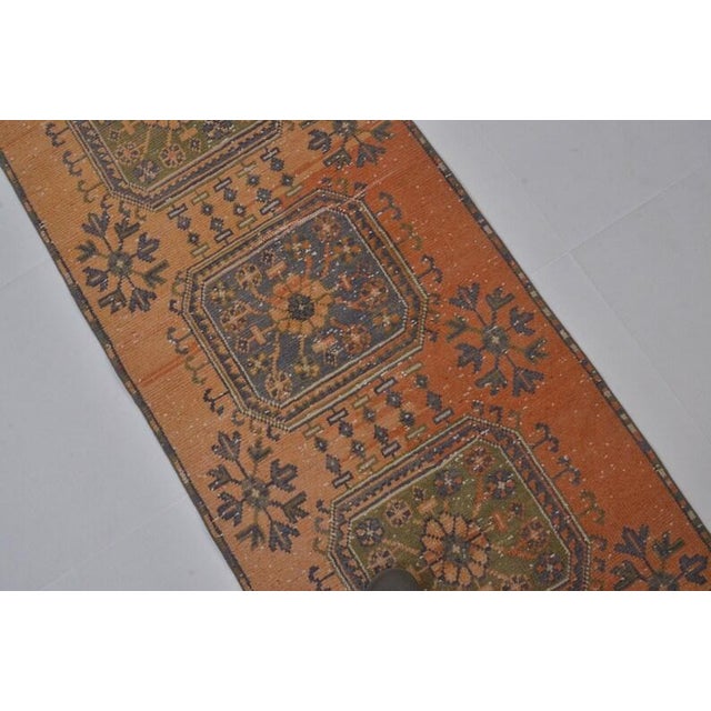 Peach Quiet Luxury Antique Anatolian Runner - Rustic Terracotta Aesthetic For Sale - Image 8 of 10
