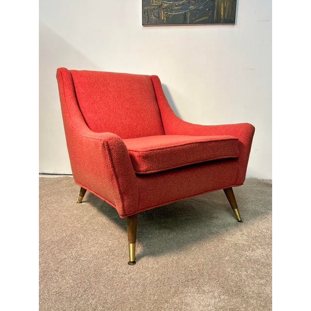 Vintage MCM Lounge Chair With Splay Legs For Sale In Charlotte - Image 6 of 8