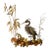 Vintage Mid-Century Mixed Metal Heron Egret Wall Sculpture Brass Copper Water Lilies Reeds Brutalist MCM Art For Sale