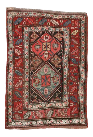 Mid 20th Century Antique Caucasian Wool Rug