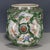 Ceramic Vintage Chinese Green Ground Famille Rose "Figural" Covered Jar With Old Museum Label For Sale - Image 7 of 9