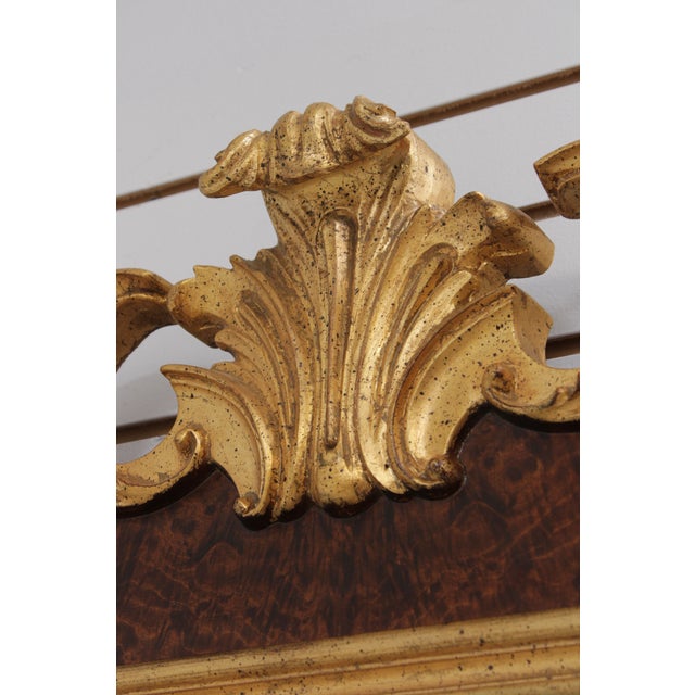 Labarge Giltwood Flame Walnut Frame Wall Mirror For Sale - Image 10 of 18