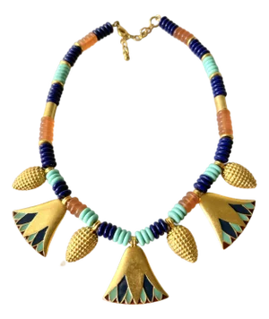 Mma Gold Tone and Glass Art Museum Collection Necklace