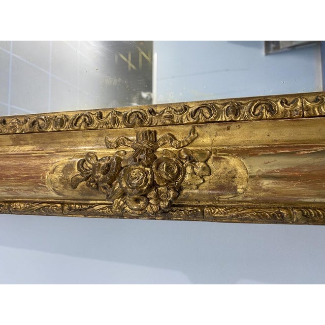 Antique French Napoleon Gold Leaf Mirror, 1870s For Sale - Image 10 of 16