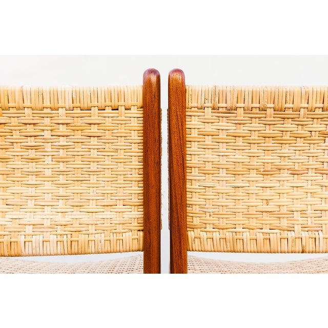 Hans Wegner Ch 31 Teak & Rattan Dining Chairs, Danish Mid Century Modern For Sale - Image 10 of 16