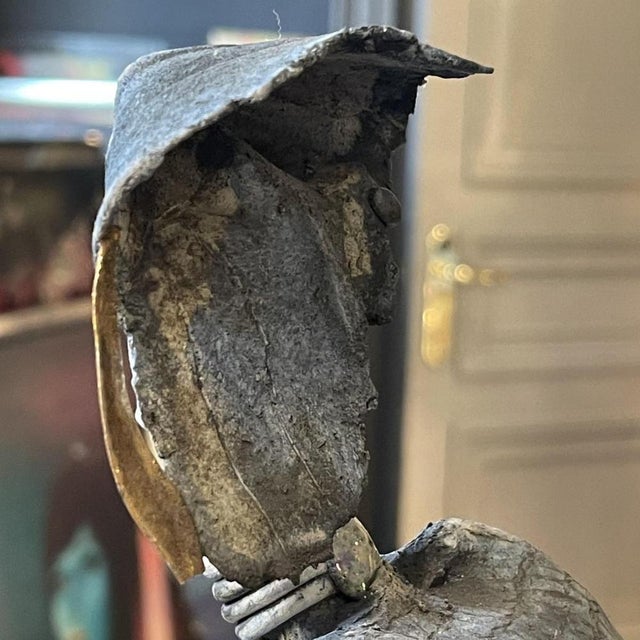 The Warrior Ceramic Sculpture in Enamel and Gilding by Klara Reynders, 1987 For Sale - Image 13 of 18