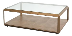 Modern Brass Finish Coffee Table