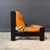 Wood Late 20th Century Orange Striped Danish Postmodern Lounge Chairs For Sale - Image 7 of 12
