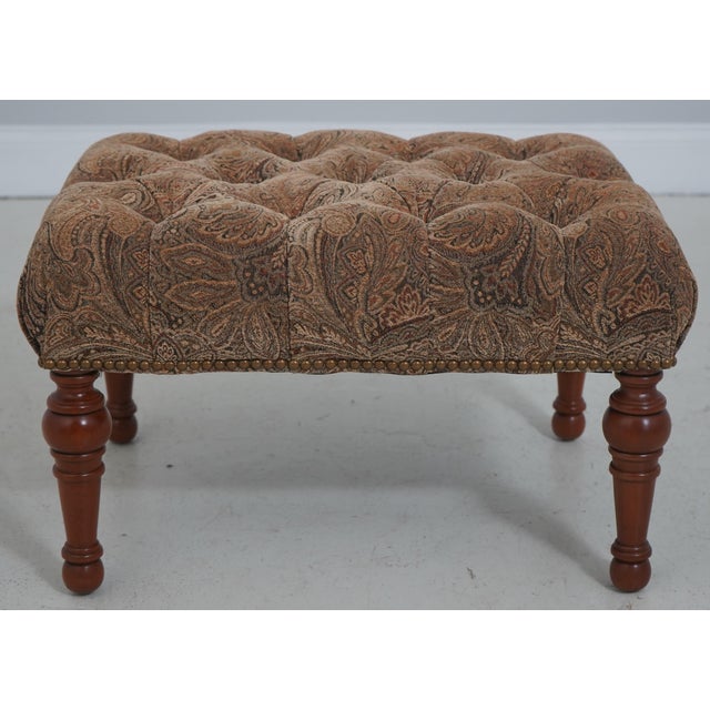 Stickley Tufted Upholstered Leopold Chair W. Ottoman For Sale - Image 10 of 18