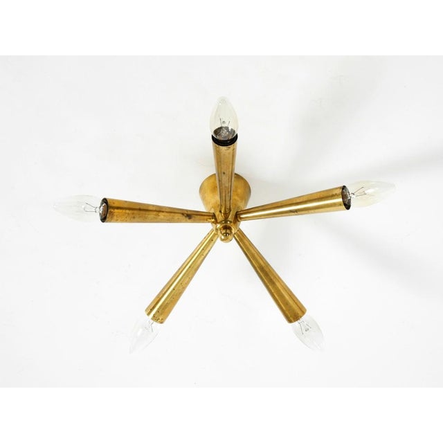 Mid-Century Modern Mid-Century Modern Sputnik Brass Ceiling Lamp with Five Arms, 1950s For Sale - Image 3 of 18