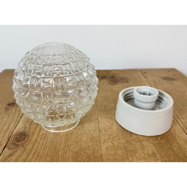 White Vintage White Porcelain Ceiling Light, 1970s For Sale - Image 8 of 14