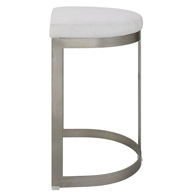 Uttermost Ivanna Counter Stool, Silver - White For Sale - Image 4 of 6