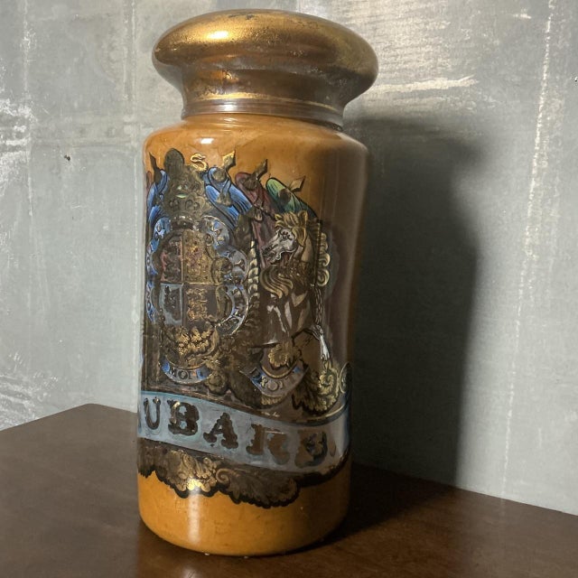 Glass Large Victorian Apothecary Rhubarb Glass Jar, 1890 For Sale - Image 7 of 10