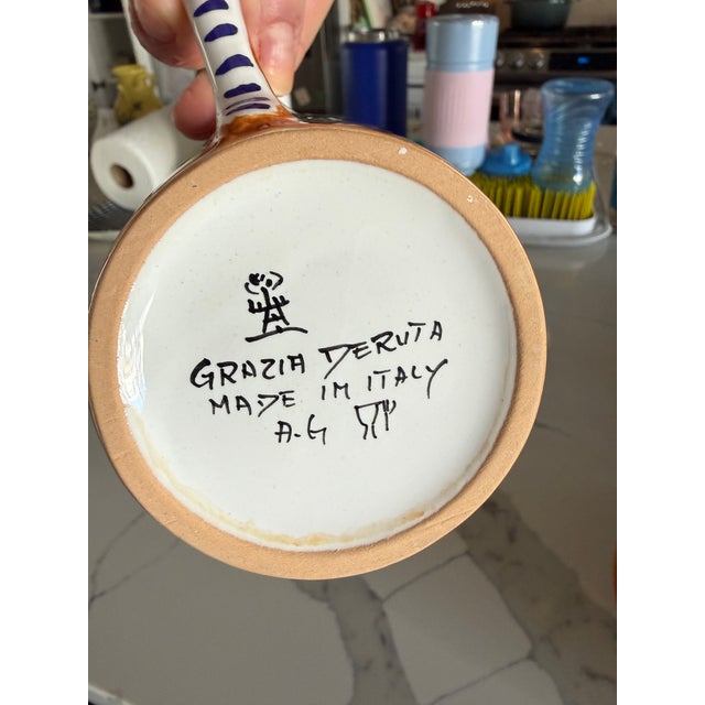 Rustic European Grazia Deruta Majolica Tea Service, Set of 8 — Hand-Painted in Deruta, Italy For Sale - Image 3 of 8