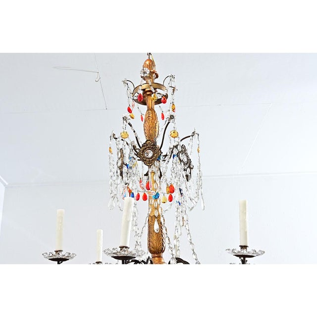 Italian 18th Century Giltwood & Crystal Chandelier For Sale - Image 16 of 17
