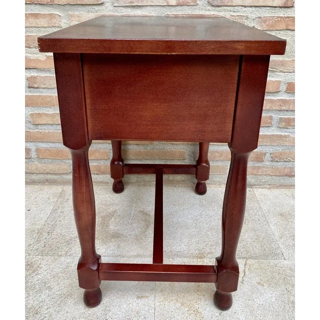Maroon Mid 20th Century Nightstand with One Drawer, 1960s For Sale - Image 8 of 12