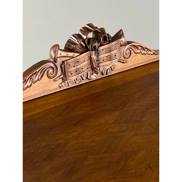 Wood 19th Century Louis XVI Carved Wood Music Cabinet with Caning For Sale - Image 7 of 9