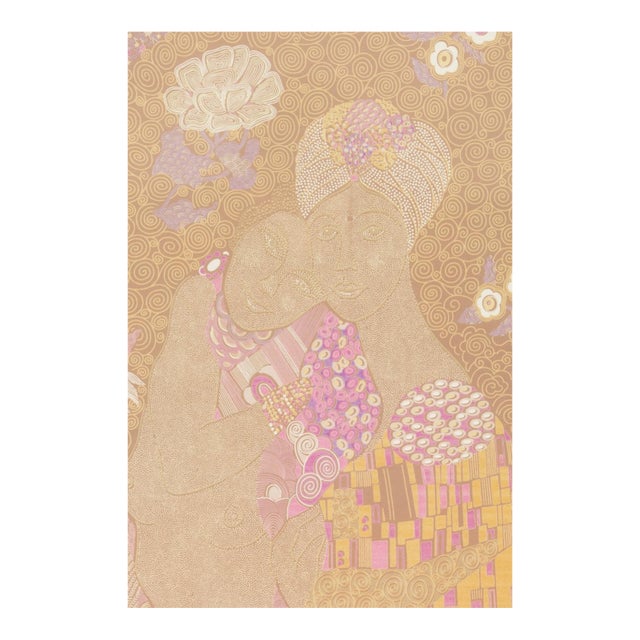 Framed Vintage Gustav Klimt Inspired Silk Scarf by Bottega Veneta For Sale