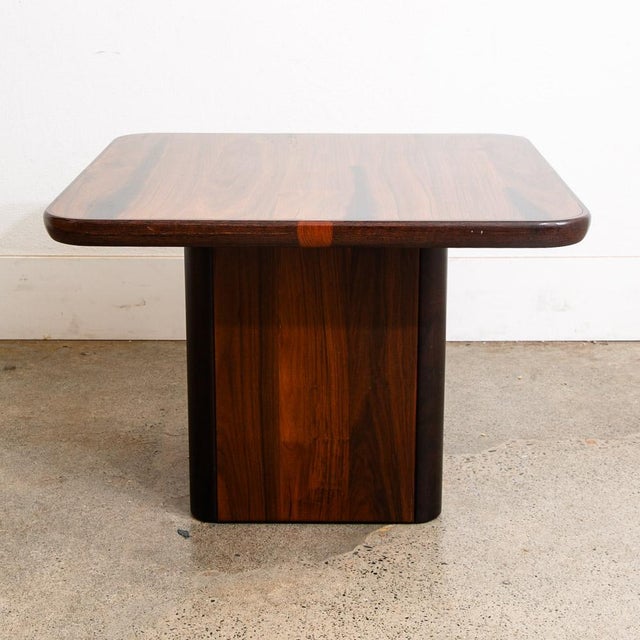 Wood Mid Century Danish Modern End Table Rosewood Side Nightstand Vintage Pedestal For Sale - Image 7 of 12