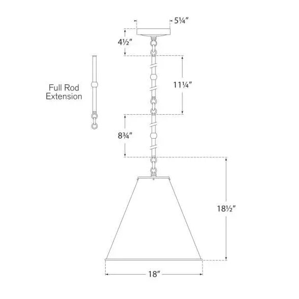 Visual Comfort Thomas O'Brien for Visual Comfort Signature Goodman Medium Hanging Light in Bronze & Hand-Rubbed Antique Brass with Antique White Shade For Sale - Image 4 of 4