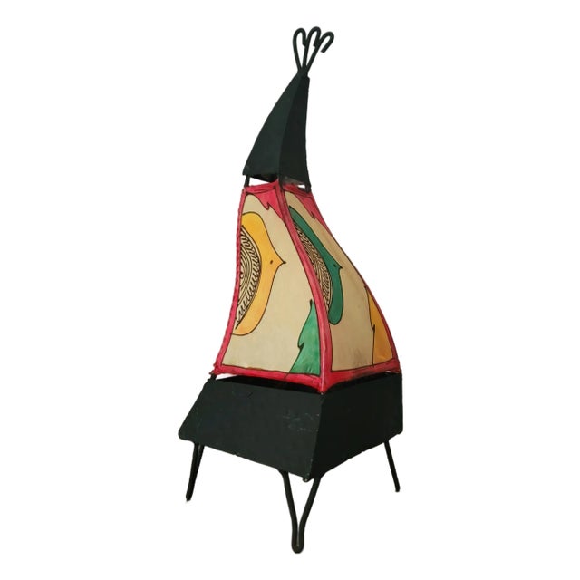Contemporary 20" Multicolor Moroccan Traditional Henna Lamp For Sale