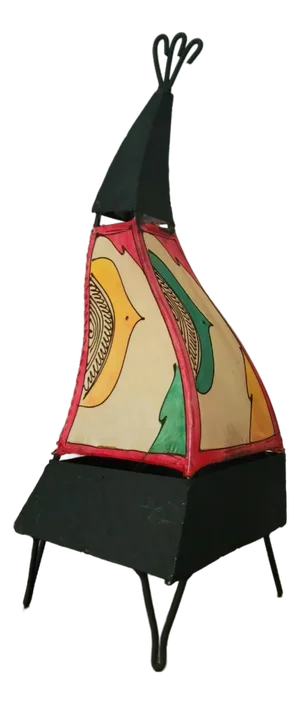 Contemporary 20" Multicolor Moroccan Traditional Henna Lamp