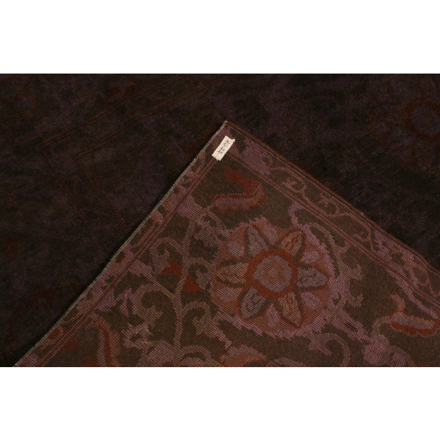 Textile Rug & Kilim's Geometric Floral Deep Purple and Red Wool Rug For Sale - Image 7 of 7
