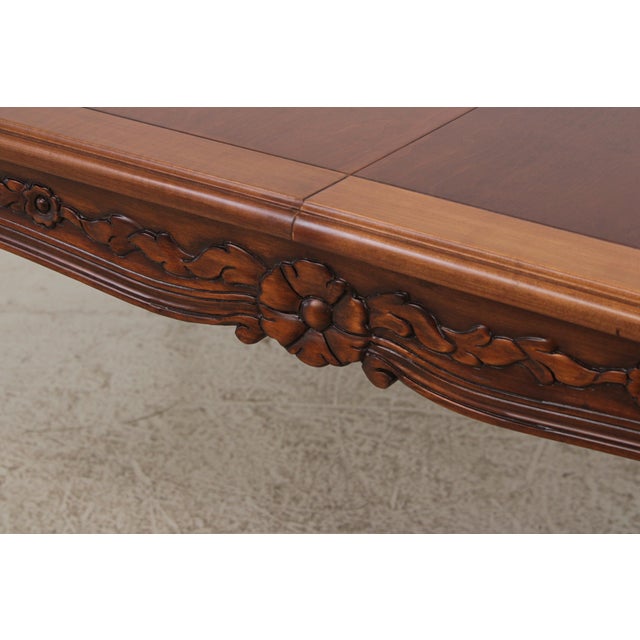 Wood Cherry French Louis XV Style Banded Dining Table For Sale - Image 7 of 16