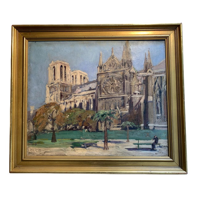 Lucien Jonas, The Garden of Notre Dame, 1928, Oil on Canvas For Sale